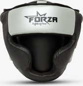 Forza Premium Leren Hoofdbeschermer – Zwart/Zilve
