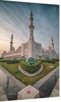 Artistiek beeld van de Grote Moskee in Abu Dhabi - Foto op Dibond - 40 x 60 cm