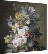 Stilleven met bloemen, Eelke Jelles Eelkema - Foto op Dibond - 40 x 40 cm