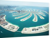 Indrukwekkende close-up van Palm Island op zee in Dubai - Foto op Dibond - 60 x 40 cm