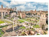 Ruïnes van het Forum Romanum in het oude Rome - Foto op Dibond - 90 x 60 cm