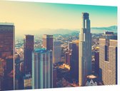 Skyline van downtown Los Angeles vanuit de lucht - Foto op Dibond - 90 x 60 cm
