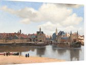 Gezicht op Delft, Johannes Vermeer - Foto op Dibond - 90 x 60 cm