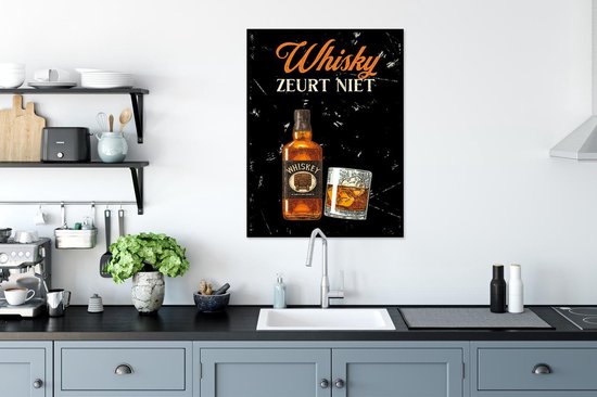 Cadre photo avec affiche - Whisky - Bouteille - Vintage - 60x80 cm - Cadre pour affiche