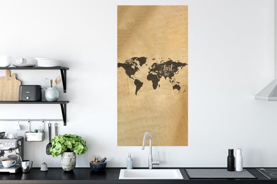 Affiche Carte du Wereldkaart - Carte - Proverbes - 60x120 cm