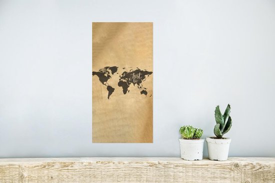 Carte du Wereldkaart murale - Carte du Wereldkaart - Carte - Proverbes - 20x40 cm - Affiche