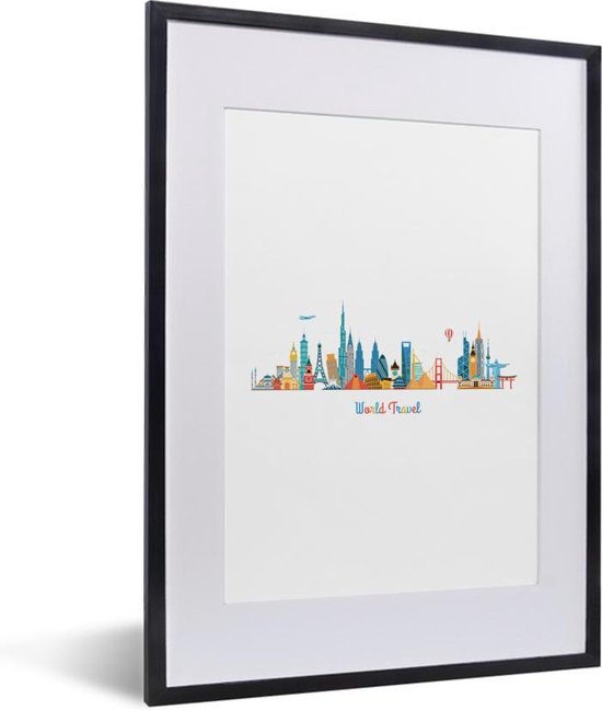 Fotolijst incl. Poster - Skyline - Reizen - Wereld - 30x40 cm - Posterlijst