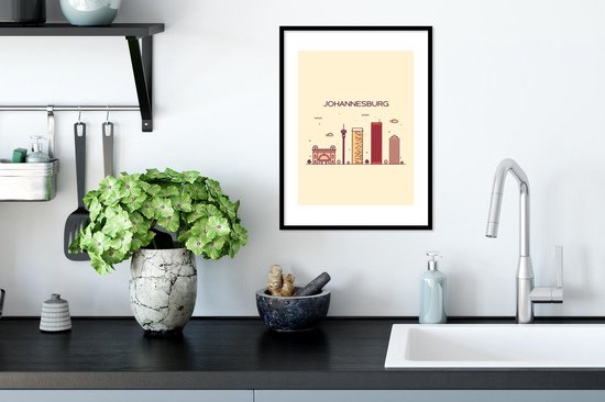 Cadre photo avec affiche - Johannesburg - Skyline - Afrique du Afrique - 30x40 cm - Cadre pour affiche