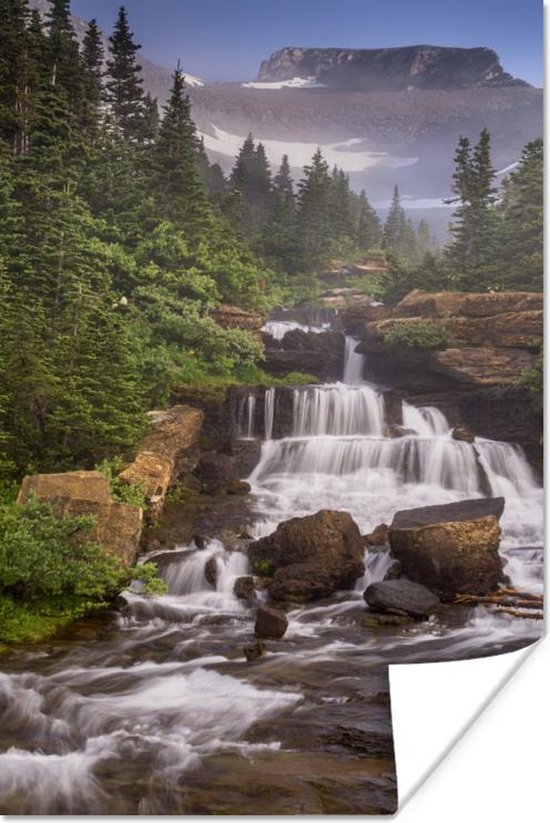 Lunch Creek waterfalls Amérique Poster 75x150 cm - Tirage photo sur Poster (décoration murale salon / chambre)