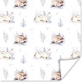 Affiche Hiver - Lapin - Cerf - 30x30 cm