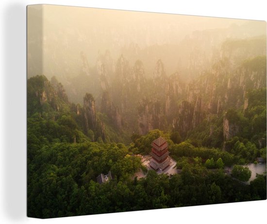 Canvas schilderij 180x120 cm - Wanddecoratie Zhangjiajie Nationaal Park - Muurdecoratie woonkamer - Slaapkamer decoratie - Kamer accessoires - Schilderijen