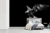 Behang - Fotobehang Adelaar donker - zwart wit - Breedte 360 cm x hoogte 240 cm