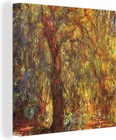 Canvas Schilderij Treurwilgen - Claude Monet - 50x50 cm - Wanddecoratie