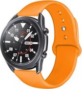 Siliconen Smartwatch bandje - Geschikt voor  Samsung Galaxy Watch 3 sport band 45mm - oranje - Strap-it Horlogeband / Polsband / Armband