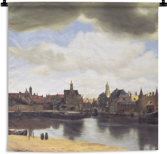 Wandkleed - Wanddoek - View of Delft - Johannes Vermeer - 150x150 cm - Wandtapijt