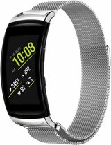 Milanees Smartwatch bandje - Geschikt voor Samsung Gear Fit 2 / Gear Fit 2 Pro Milanese band - zilver - Strap-it Horlogeband / Polsband / Armband