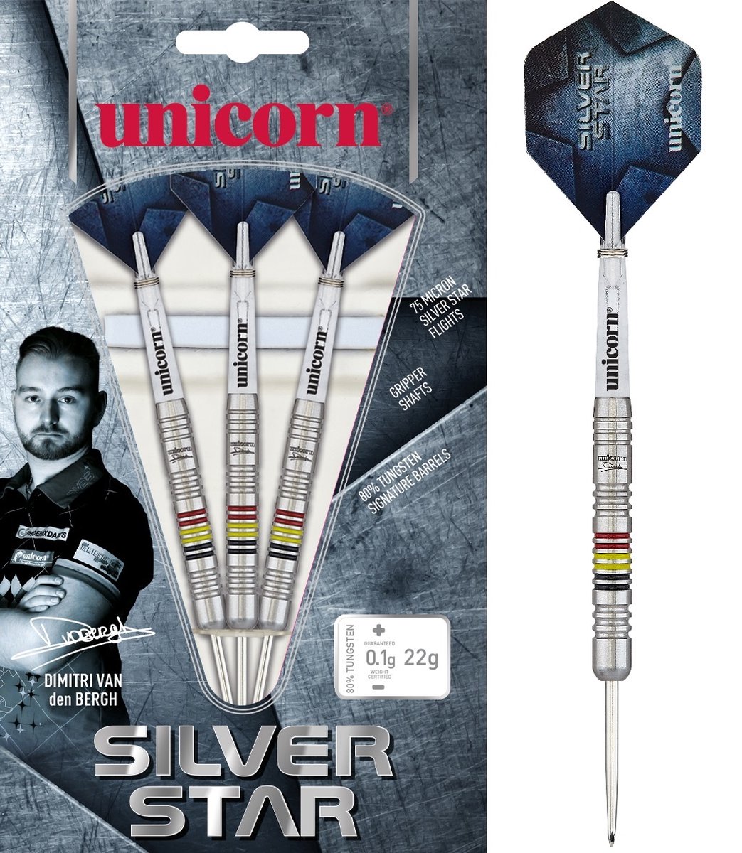 Unicorn Silverstar Dimitri van den Bergh 80% - Dartpijlen