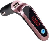 HMerch™ FM Transmitter Bluetooth Draadloze Carkit - Auto oplader - Handsfree bellen - Muziek afspelen - voor Samsung / iPhone / Sony / Huawei - Roze