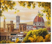 Uitkijk op de Dom van Florence in de herfst - Foto op Canvas - 60 x 45 cm