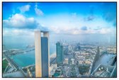 Panoramisch beeld van de skyline van Abu Dhabi - Foto op Akoestisch paneel - 90 x 60 cm
