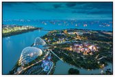 Luchtfoto van de supertrees in de tuinstad van Singapore - Foto op Akoestisch paneel - 225 x 150 cm