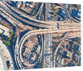 Luchtfoto van een snelwegkruising in Los Angeles - Foto op Plexiglas - 90 x 60 cm