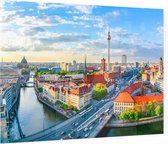 Kleurrijk Berlijns landschap met kathedraal en televisietoren - Foto op Plexiglas - 60 x 40 cm
