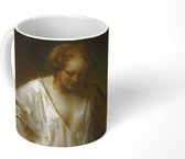 Mok - Koffiemok - Badende vrouw - Schilderij van Rembrandt van Rijn - Mokken - 350 ML - Beker - Koffiemokken - Theemok