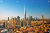 Indrukwekkend uitzicht op de skyline van Dubai City - Foto op Tuinposter - 150 x 100 cm