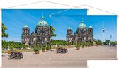 De Berlijn kathedraal en TV-toren van het Alexanderplein - Foto op Textielposter - 60 x 40 cm