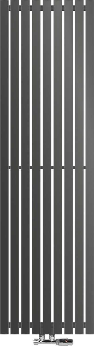 Badkamerradiator Stella 480x1600 mm antraciet met wandaansluitset