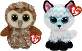 Ty - Knuffel - Beanie Boo's - Percy Owl & Atlas Fox