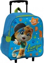 trolley rugzak Cool Cat 27 x 31 cm polyester blauw