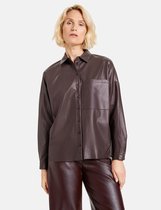 GERRY WEBER Dames Overhemd van imitatieleer Dark Chestnut-38