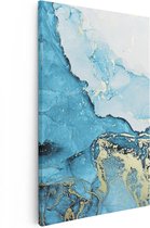Artaza - Peinture sur toile - Art abstrait de marbre bleu avec de l' or - 80 x 120 - Groot - Photo sur toile - Impression sur toile