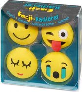 gummen Emoticons 4 stuks 3 cm geel