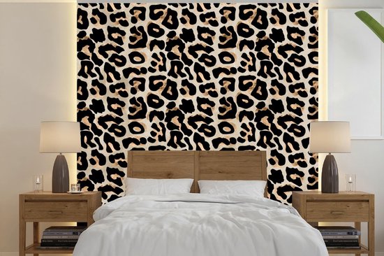 Behang – Fotobehang Dierenprint – Panter – Chic – Breedte 280 cm x hoogte 280 cm