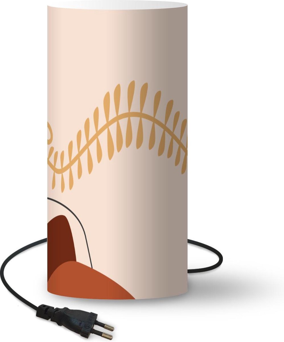 Lamp - Nachtlampje - Tafellamp slaapkamer - Zomer - Plant - Abstract - Pastel - 54 cm hoog - Ø24.8 cm - Inclusief LED lamp
