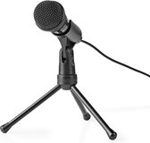 Nedis MICTJ100BK Bedrade Microfoon Aan/uitknop Met Standaard 3,5 Mm