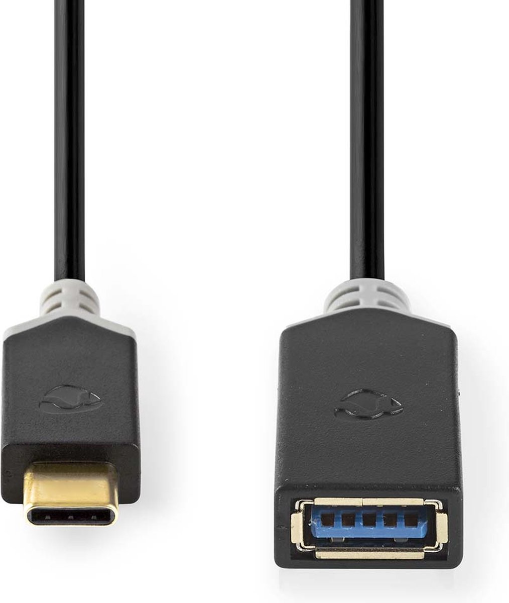 Kabel USB 3.0 | Type-C male - A female | 0,15 m | Antraciet [CCBW61710AT015]