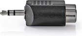 Nedis Stereo-Audioadapter - 3,5 mm Male - 2x RCA Female - Vernikkeld - Recht - ABS - Zwart - 1 Stuks - Doos