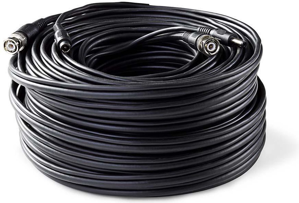 Nedis CCTV-Security Kabel - BNC / DC - 10.0 m - Rond - PVC - Zwart - Gift Box