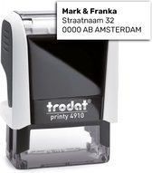 Trodat Printy 4910 - Zwarte inkt - 26 x 9 mm - Zelf ontwerpen - Kantoorstempel met Eigen tekst - Zelfinktende Stempels - Gratis Verzending