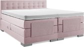 Boxspring Elektrische Plint 160x220 Compleet Oudroze Knopen