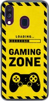 Geschikt voor Samsung Galaxy A40 hoesje - Gaming - Quotes - Controller - Gaming zone - Game - Siliconen Telefoonhoesje