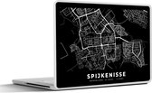 Laptop sticker - 15.6 inch - Kaart - Spijkenisse - Zwart - 36x27,5cm - Laptopstickers - Laptop skin - Cover