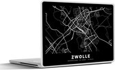 Laptop sticker - 13.3 inch - Kaart - Zwolle - Zwart - 31x22,5cm - Laptopstickers - Laptop skin - Cover