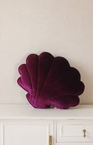 Moi Mili Velvet Schelp Kussen 47x42cm Plum Pearl