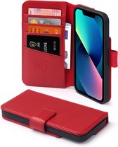 iPhone 13 Mini Hoesje - Luxe MobyDefend Wallet Bookcase - Rood - GSM Hoesje - Telefoonhoesje Geschikt Voor Apple iPhone 13 Mini