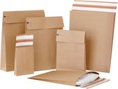Specipack Kraft Mailing Bag - Vert E-commerce Block Bottom Mailer - 350 x 450 x 80 mm - 120 g/ m2 - Double Bande Adhésive - Boîte 200 Enveloppes